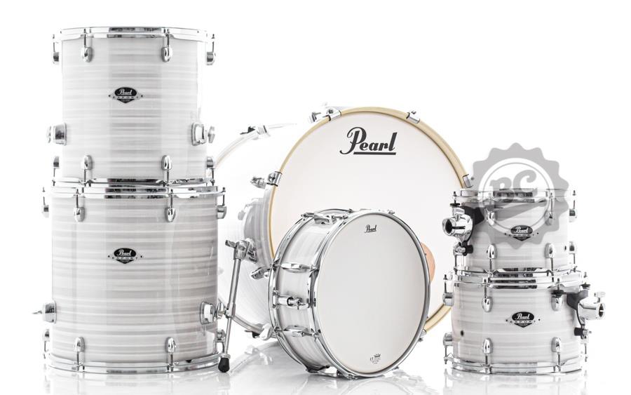 Bateria Pearl Export EXX Series Slipstream White 22",10",12",14",16" (Shell Pack) com Caixa 14x5,5"