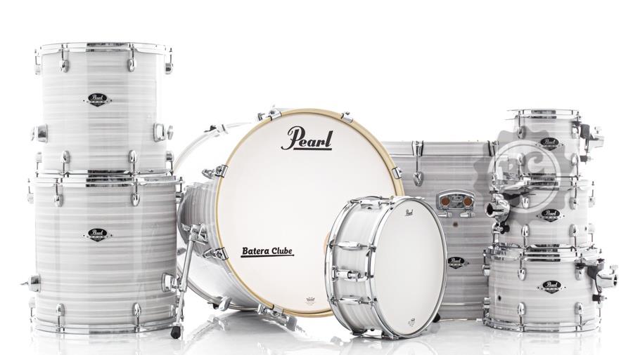 Bateria Pearl Export EXX Slipstream White Bumbo Duplo 22",22",8",10",12"14",16" com Caixa (Shell Pack)
