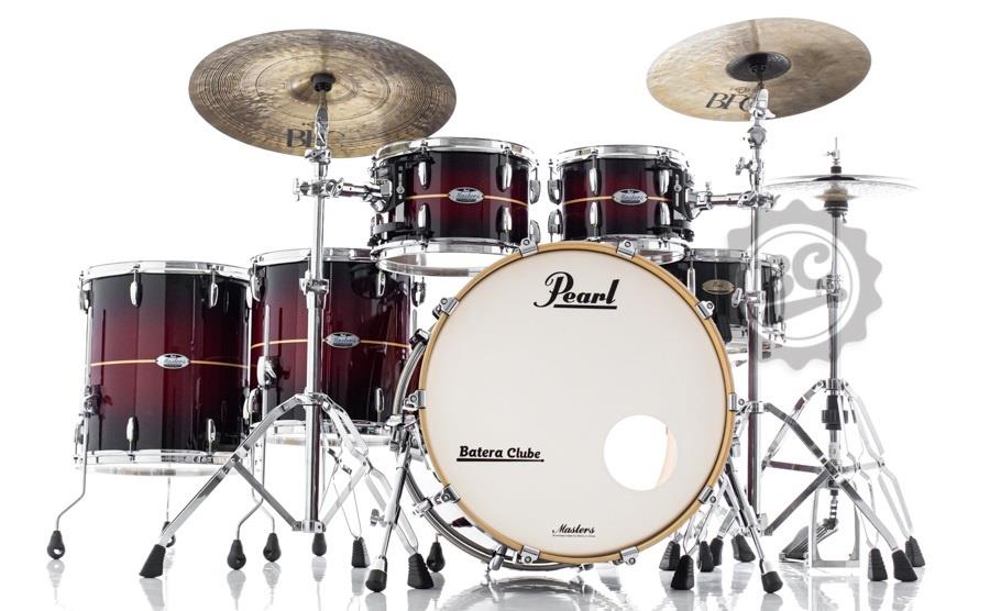 Bateria Pearl Masters Maple Complete MCT Banded RedBurst 22",10",12",14",16" Thin Shells (Shell Pack)