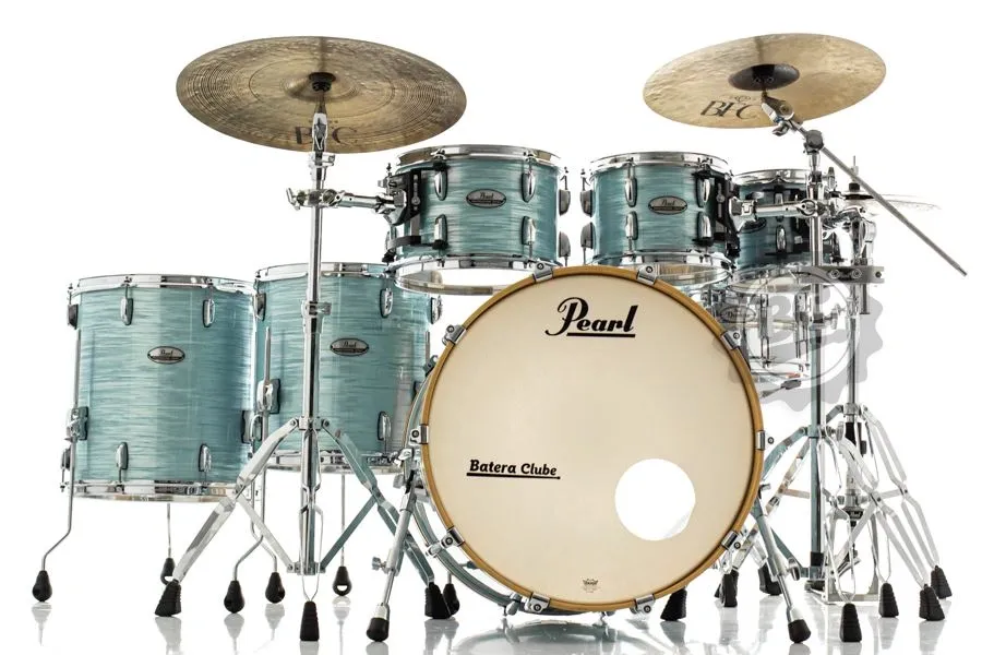 Bateria Pearl Professional Series Maple Ice Blue Oyster 22",8",10",12",14",16" (Shell Pack) Padrão Session