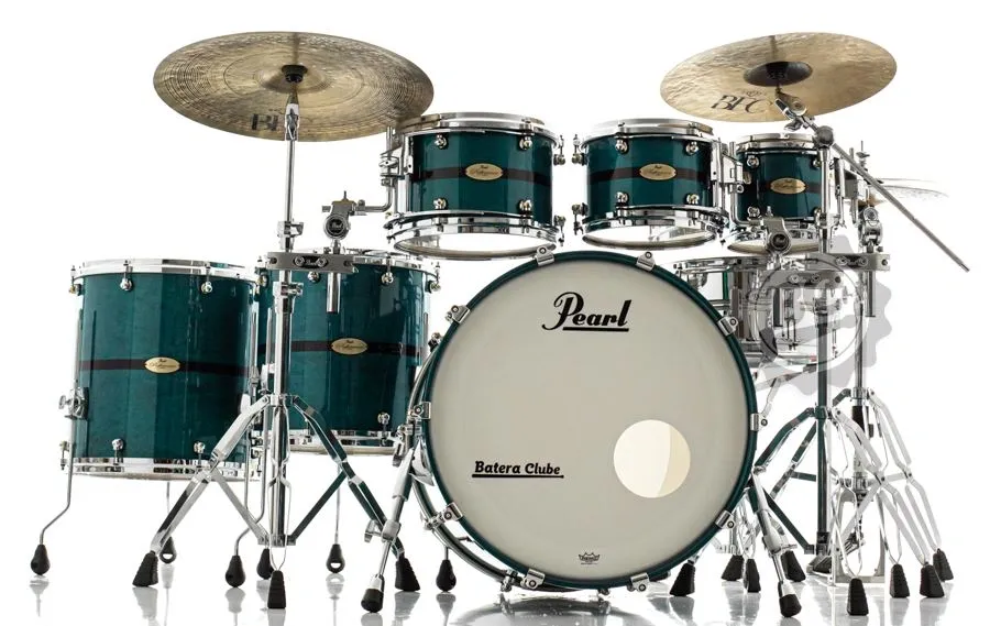 Bateria Pearl Reference One Aqua Turquoise Stripe 22",8",10",12",14",16" (Shell Pack) R2 Air Arc Design