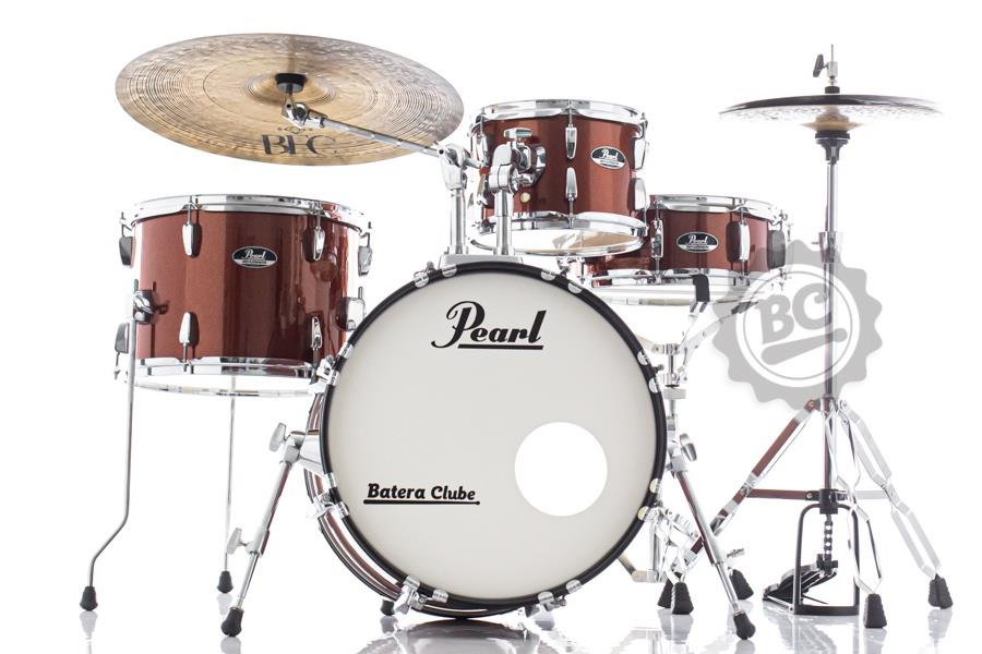 Bateria Pearl Roadshow Bop Burnt Orange Sparkle Bumbo 18" com Ferragens TAPETE e CAMISETA GRÁTIS