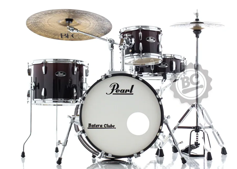 Bateria Pearl Roadshow Bop Garnet Fade com Bumbo 18" com Ferragens TAPETE e CAMISETA GRÁTIS