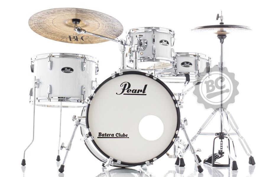 Bateria Pearl Roadshow Bop Pure White com Bumbo 18" com Ferragens TAPETE e CAMISETA GRÁTIS