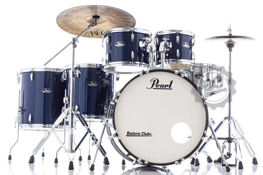 Bateria Pearl Roadshow Royal Blue 22",10",12",14",16" com ferragens TAPETE e CAMISETA GRÁTIS