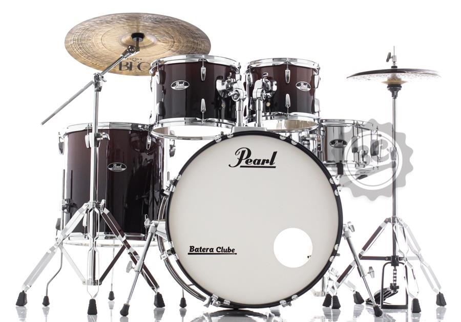 Bateria Pearl Roadshow Garnet Fade 22",10",12",16" com ferragens TAPETE e CAMISETA GRÁTIS