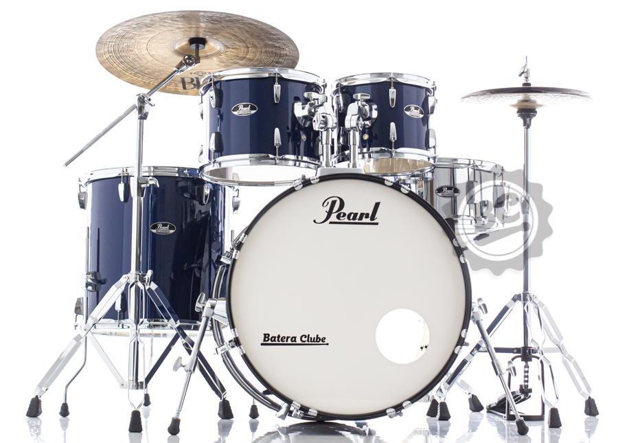 Bateria Pearl Roadshow Royal Blue 22",10",12",16" com ferragens TAPETE e CAMISETA GRÁTIS