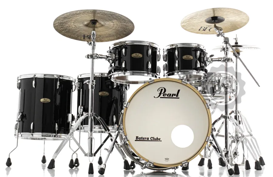 Bateria Pearl Session Studio Select Piano Black 20",10",12",14",16" (Shell Pack) Mogno e Birch