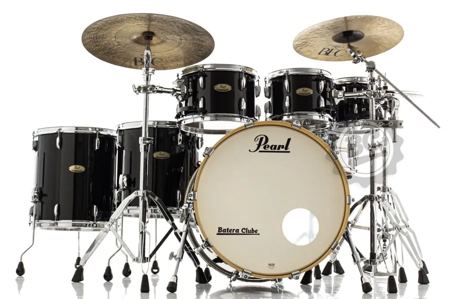 Bateria Pearl Session Studio Select Piano Black 22",8",10",12",14",16" (Shell Pack) Mogno e Birch