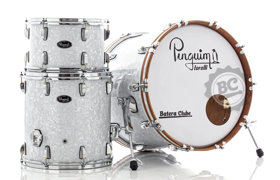 Bateria Pinguim Madrepérola com Bumbo 20", tom 12" e surdo 14" (Shell Pack) LIQUIDAÇÃO Made in Brazil