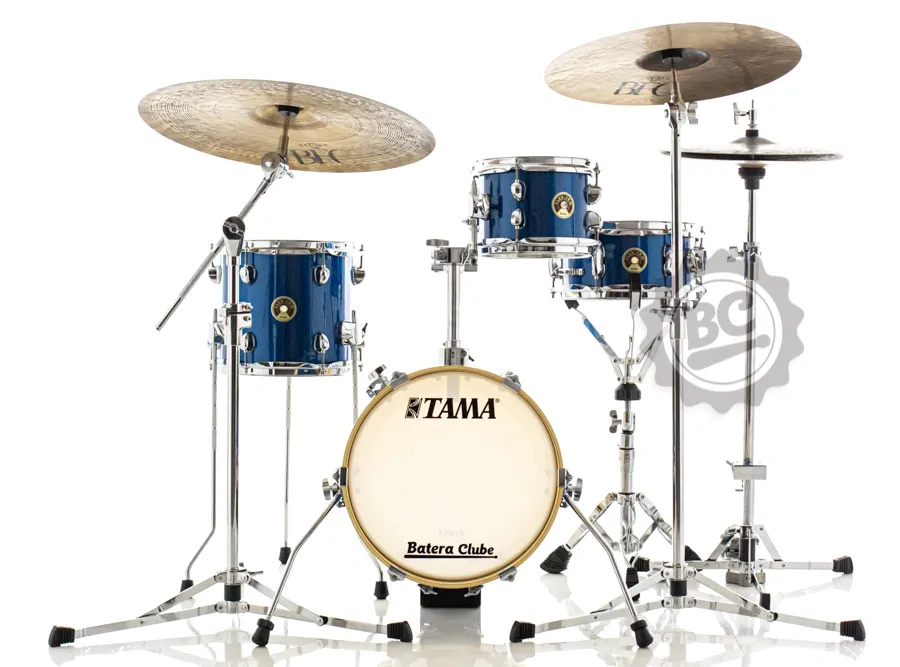 Bateria Tama Club-JAM Flyer Indigo Sparkle Super Compacta com Bumbo 14", Tom, Surdo e Caixa (Shell Pack)