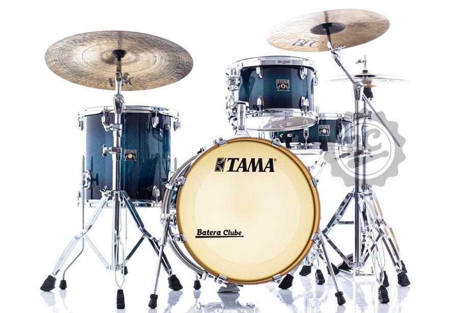 Bateria Tama Superstar Classic Maple Blue Lacquer Burst com Bumbo 18", Tom, Surdo e Caixa (Shell Pack)