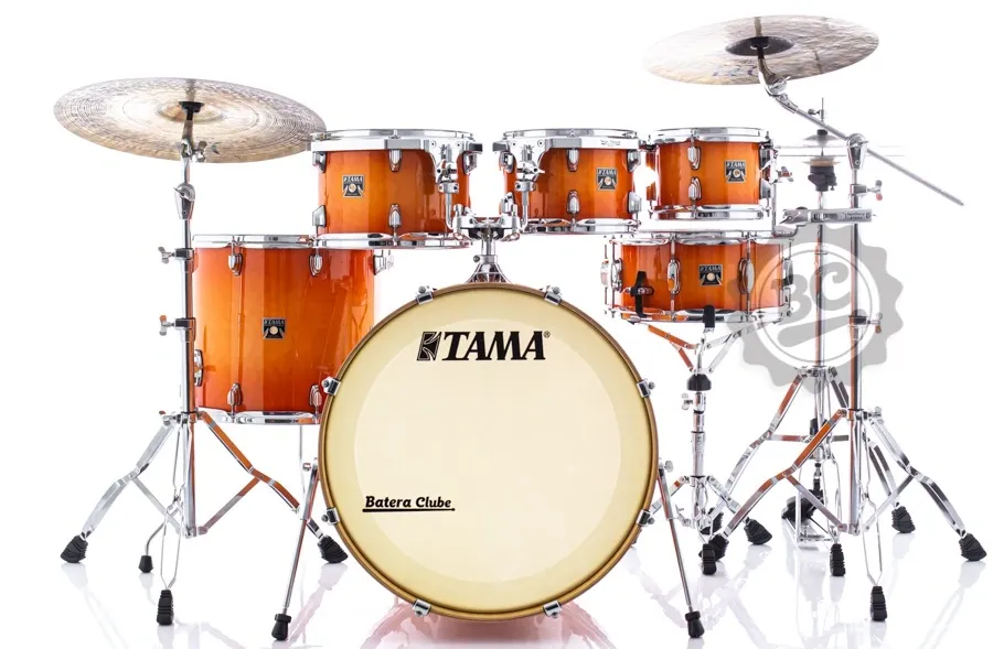 Bateria Tama Superstar Classic Maple Tangerine Burst 22",8",10",12",16" e Caixa 14x6,5" (Shell Pack)