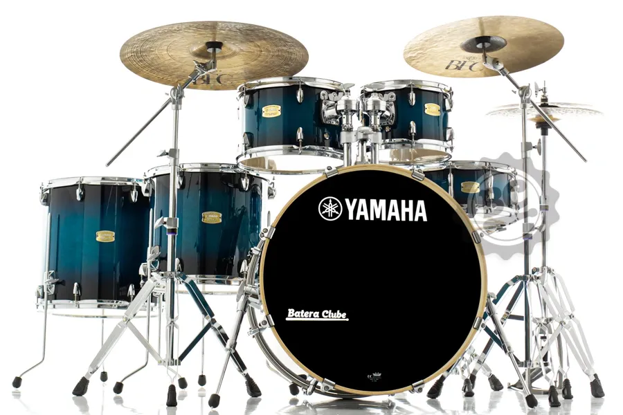 Bateria Yamaha Stage Custom Birch (Shell Pack) Deep Blue Sunburst 22",10",12",14",16" e caixa 14x5.5"
