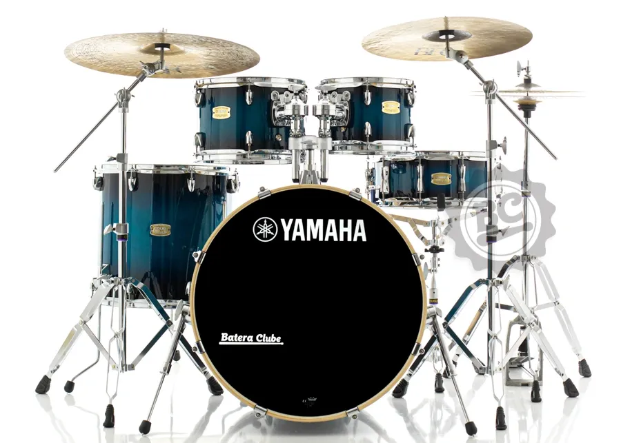 Bateria Yamaha Stage Custom Birch (Shell Pack) Deep Blue Sunburst 20",10",12",14" e caixa 14x5.5"