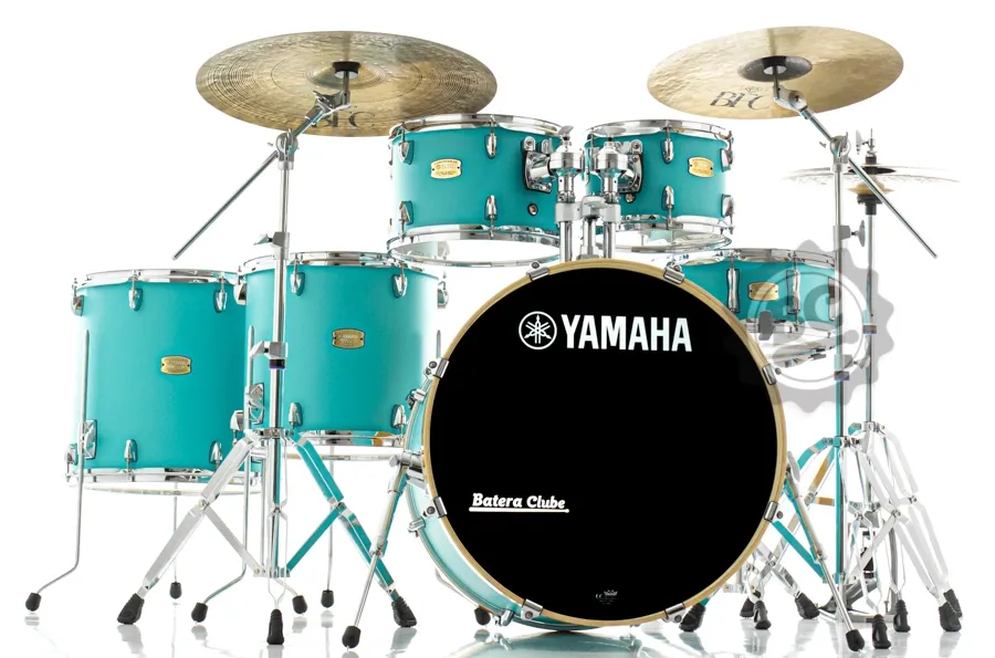 Bateria Yamaha Stage Custom Birch (Shell Pack) Matte Surf Green 22",10",12",14",16" e caixa 14x5.5"