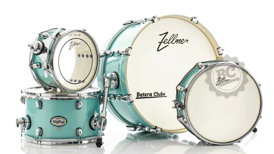 Bateria Zellmer GigTop Compacta Caribean Blue 20x8", tom 10", surdo 13" e caixa (Shell Pack)
