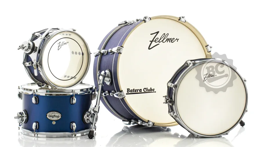 Bateria Zellmer GigTop Compacta Matte Blue 20x8", tom 10", surdo 13" e caixa (Shell Pack)
