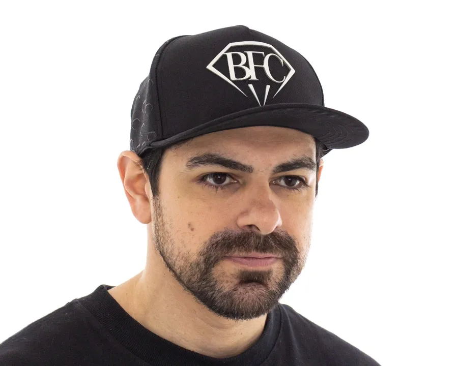 Boné BFC Brazilian Finest Cymbals Preto tamanho único ajustável e logo emborrachado