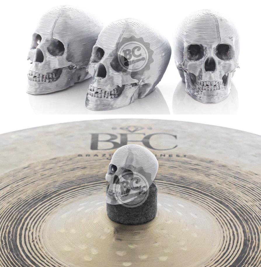 Borboleta D-Tuner Caveira Prata Skull Cymbal para estantes de prato padrão 8mm kit com 3 unidades DT05