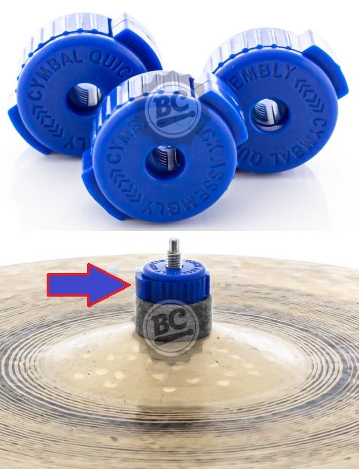 Borboleta Spanking by Zellmer Quick Release Azul Kit com 3 Unidades para Estantes de Prato e Cymbal Push-on (1175)