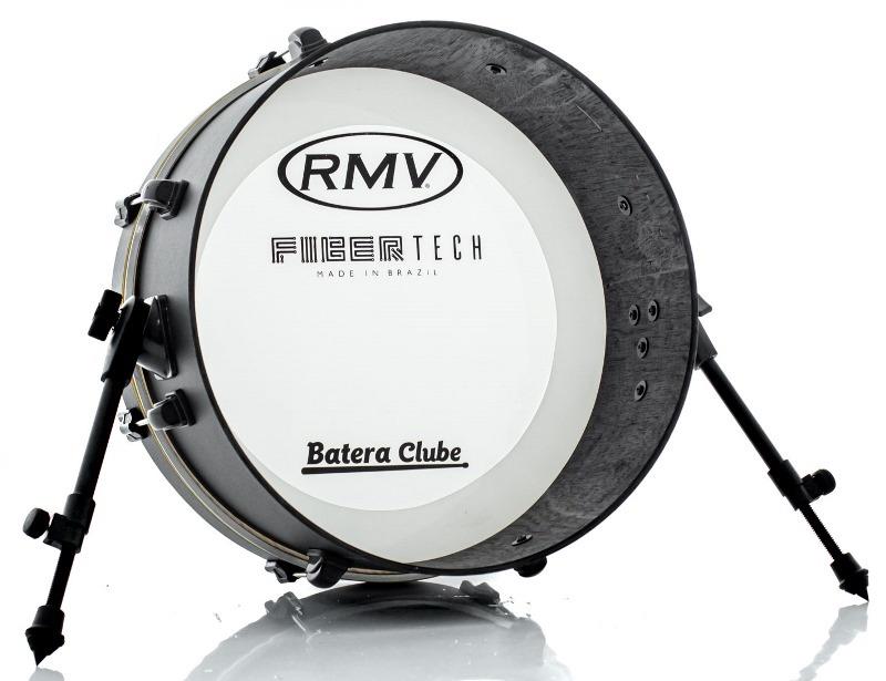 Bumbo 18" RMV Fibertech Opus Silky Black 18x5" Compacto pele com muffle abafador interno