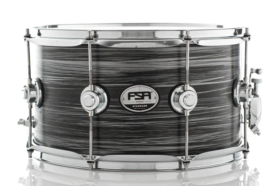 Caixa FSA Standard Mahogany Black Blast Wood 14x8" casco híbrido com canoas inteiriças e revestimento especial