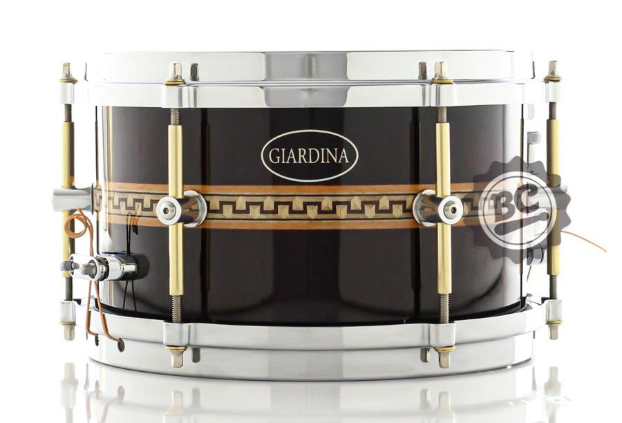 Caixa Giardina Custom Drums Purple Heart Marchetaria Inglesa 10x6" aros Die-Cast (Made in Brazil)