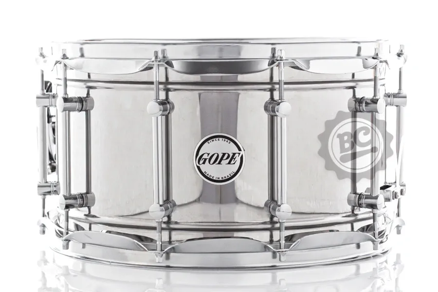 Caixa Gope Aço Inox 14x8" Tube Lugs com esteira de 40 fios e 10 afinações (Made in Brazil)