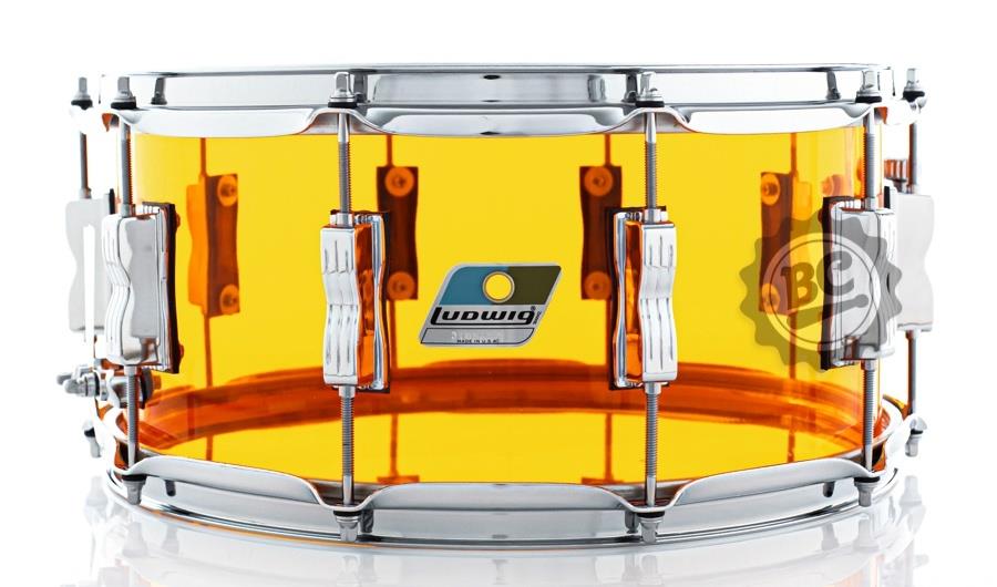 Caixa Ludwig Vistalite Acrylic Amber 14x6,5" Made in USA cor Clássica de John Bonham Automático P85AC