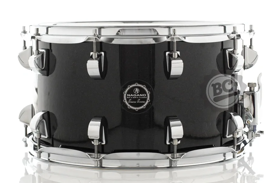 Caixa Nagano Snare Series Big Beat Ebony Sparkle 14x8" EBS com 10 afinações