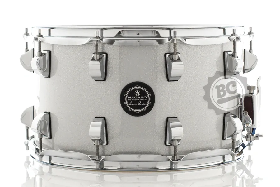 Caixa Nagano Snare Series Big Beat Silver Sparkle SVS 14x8" com 10 afinações