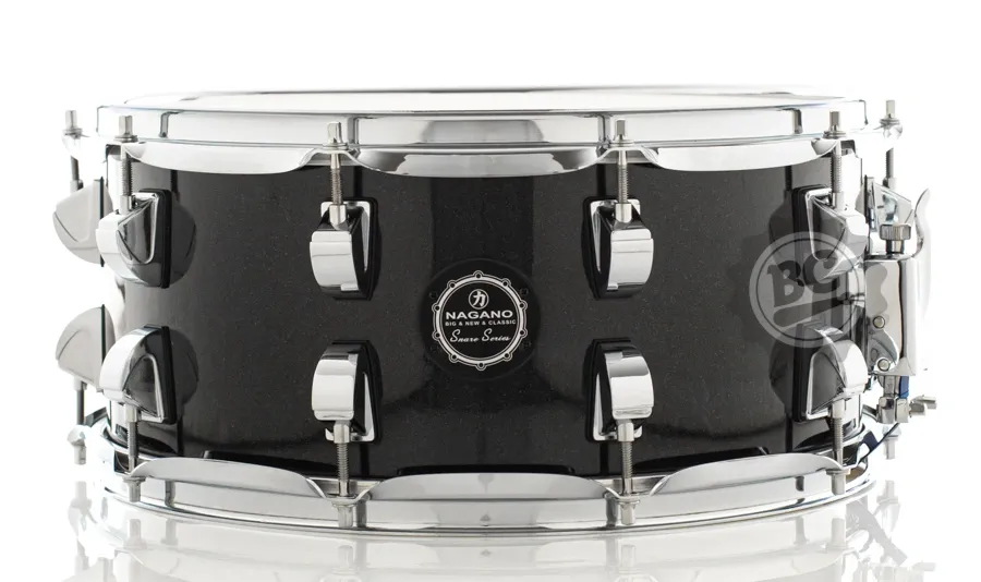 Caixa Nagano Snare Series Classic Beat Ebony Sparkle EBS 14x6,5" com 10 afinações
