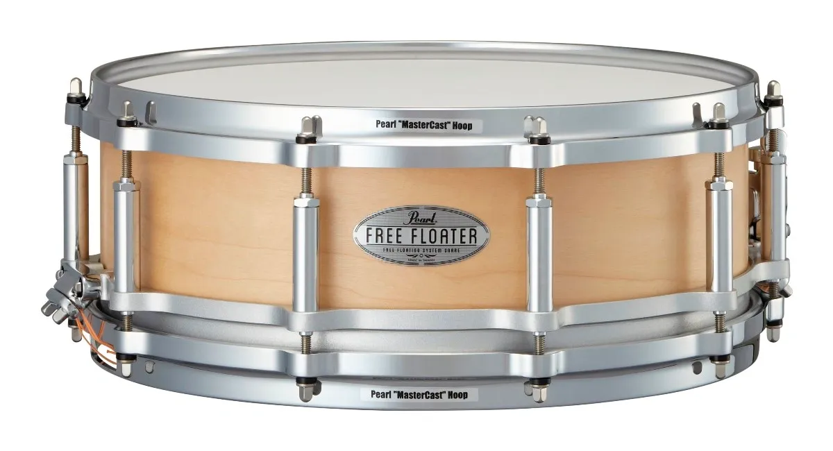 Caixa Pearl Free Floating System Free Floater Maple Shell 14x5" Natural com aros Mastercast FTMM1450