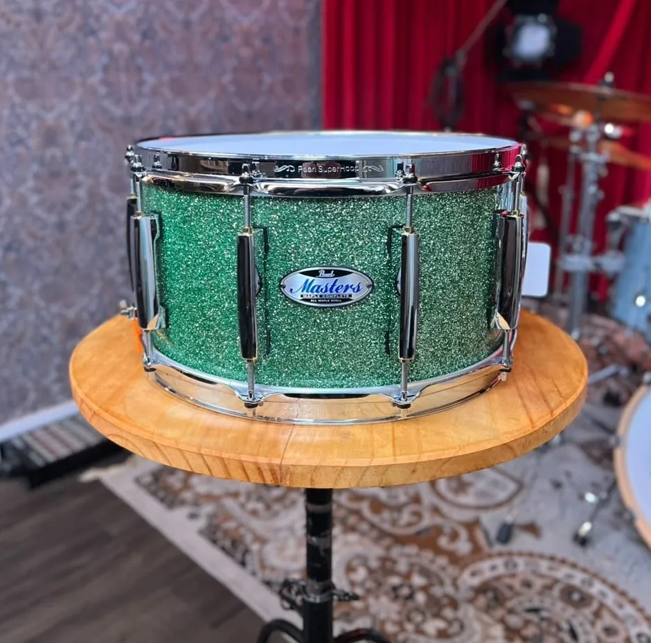 Caixa Pearl Masters Complete MCT Maple Absinthe Sparkle 14x7" com esteira Ultrasound 42 fios Reference