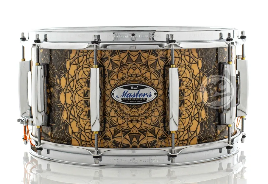 Caixa Pearl Masters Complete MCT Maple Cain & Abel 14x7" Graphic Tattoo e pele Remo USA