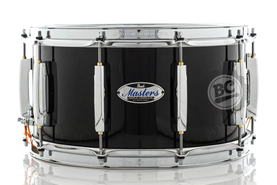Caixa Pearl Masters Complete MCT Maple Piano Black 14x7" com esteira Ultrasound 42 fios Reference