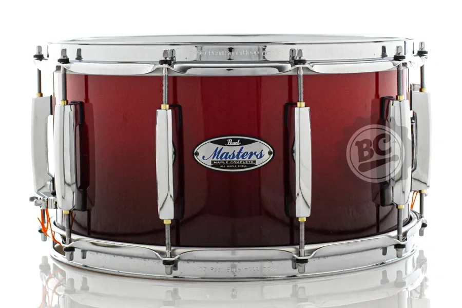Caixa Pearl Masters Complete MCT Maple Scarlet Fade 14x7" com esteira Ultrasound 42 fios Reference