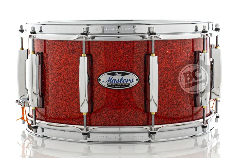 Caixa Pearl Masters Complete MCT Maple Vermillion Sparkle 14x7" esteira Ultrasound 42 fios Reference