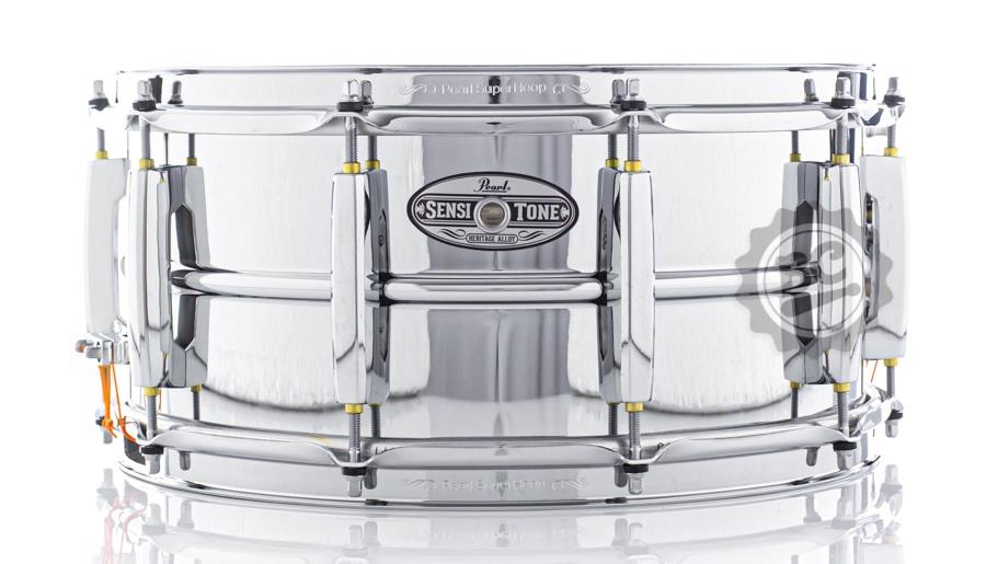 Caixa Pearl Sensitone Elite Series Beaded Seamless Steel Shell 14x6,5" STH1465S com Pele Remo Top USA