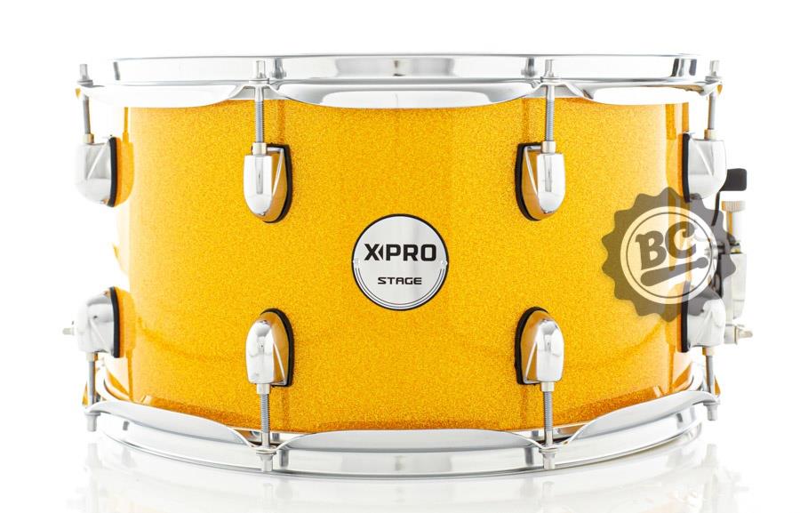 Caixa X-Pro C. Ibañez Stage Series Orange Sparkle 14x8" com pele Evans G1 Uno
