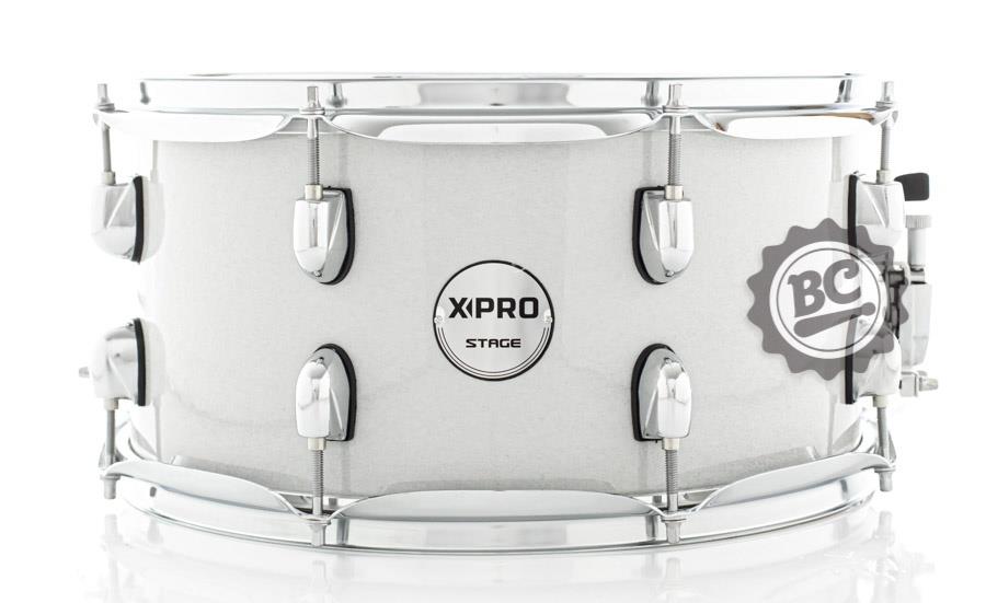 Caixa X-Pro C. Ibañez Stage Series Silver Sparkle 14x7" com pele Evans G1 Uno