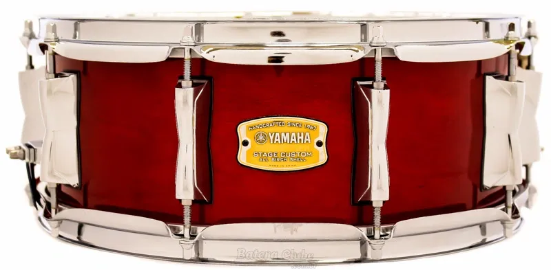 Caixa Yamaha Stage Custom Cranberry Red Lacquer 14x5,5" Birch Shell 10 afinações e canoas inteiriças