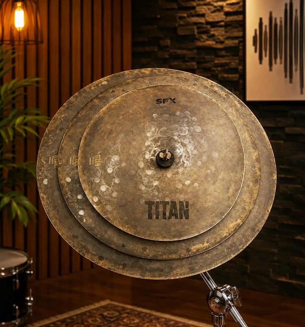 Clap Stack Titan SFX trio de pratos 11",13" e 15" som de "palma" em Bronze B20 TNS11ST