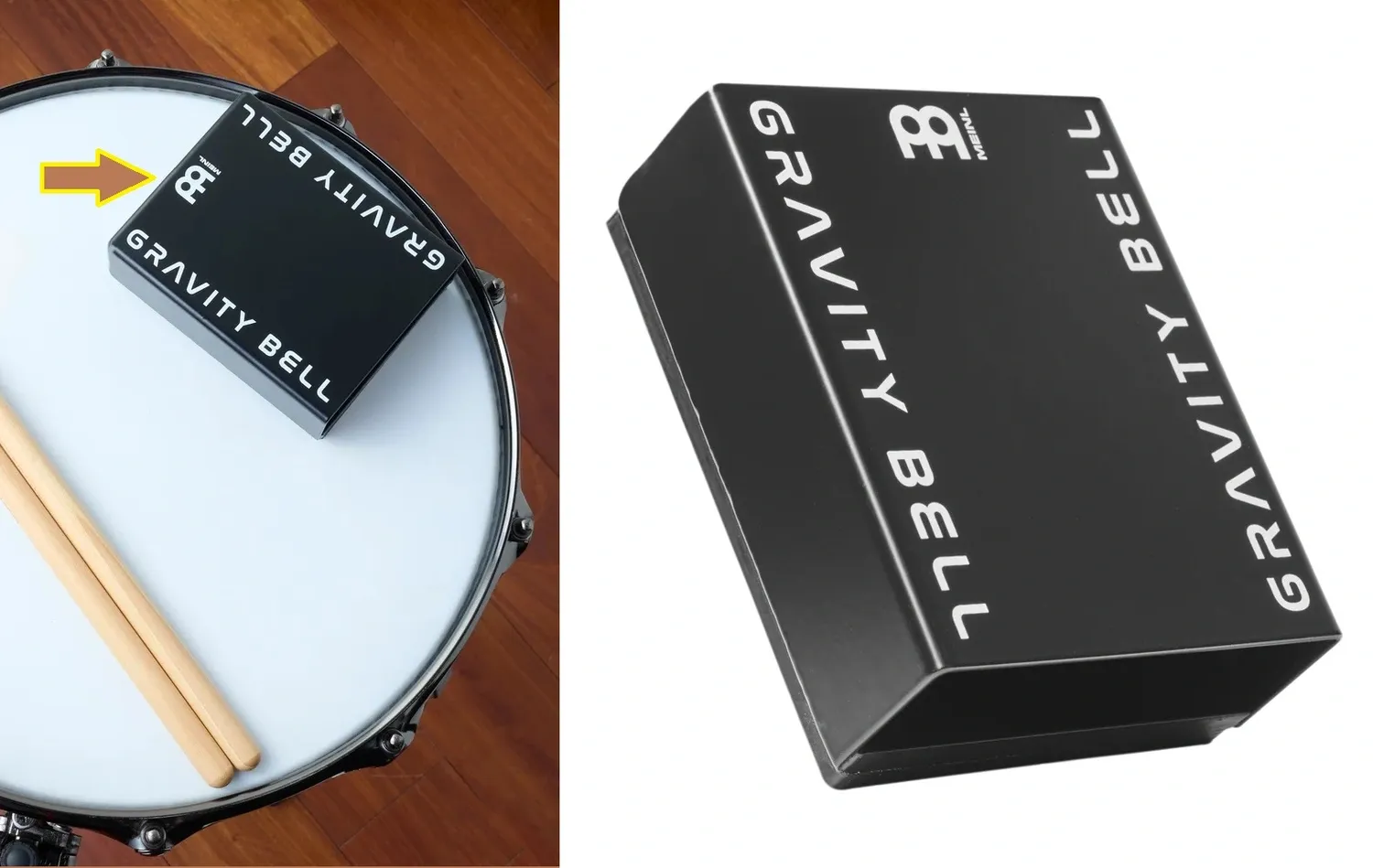 Cowbell de Caixa Meinl MGB Gravity Bell para posicionar em cima da caixa ou percussão