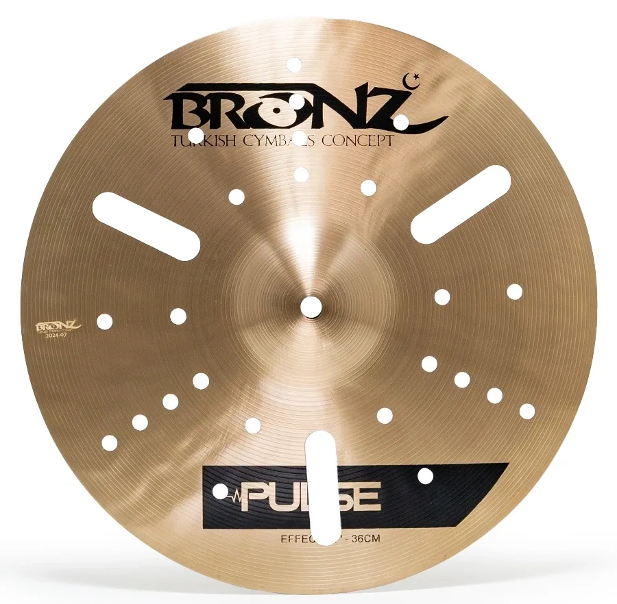 Crash Bronz Cymbals Pulse Drilled Effect 14" Furado em Bronze B20 by Odery BRZ-PUL-EF14