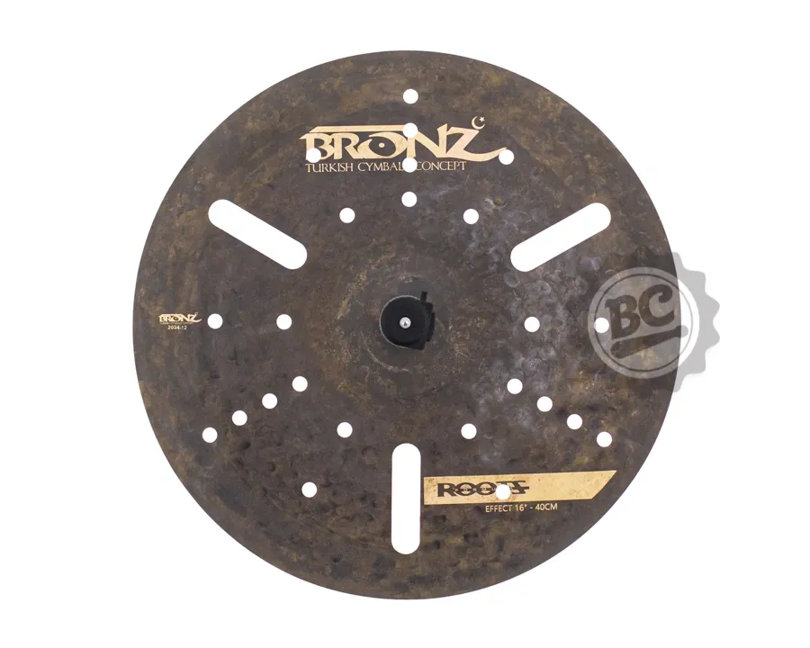 Crash Bronz Cymbals Roots Formula Drilled Effect 16" Furado em Bronze B20 by Odery BRZ-ROO-EF16