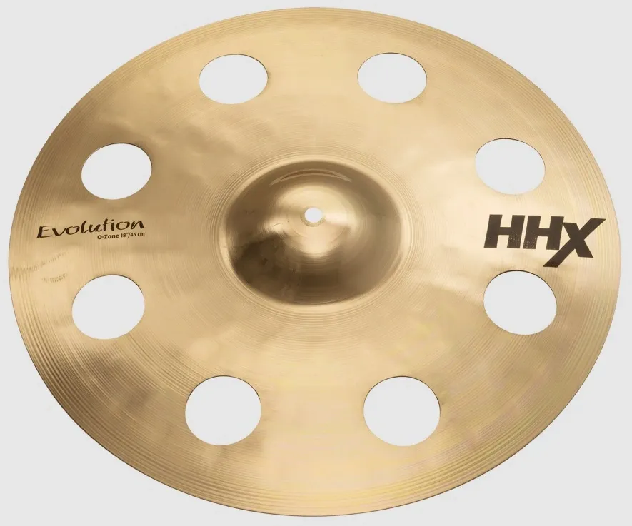 Crash Sabian HHX Evolution O-Zone 18" by Dave Weckl com 8 furos crash de efeito (11800XEB)
