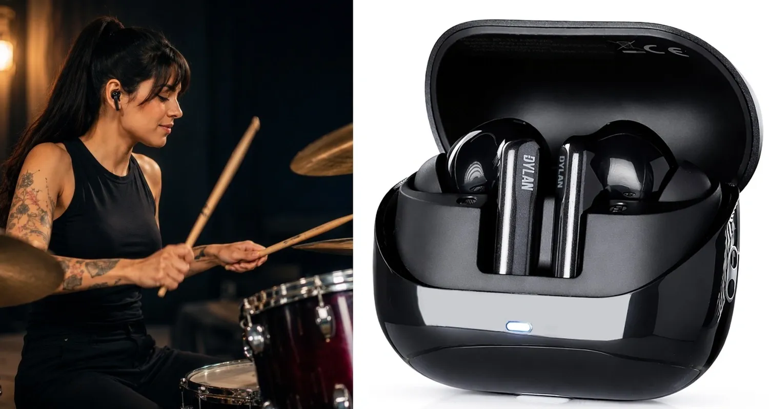 Fone de Ouvido Bluetooth Dylan Celebrate AT-10 AirTwo Black com redutor de ruído e alta qualidade de som