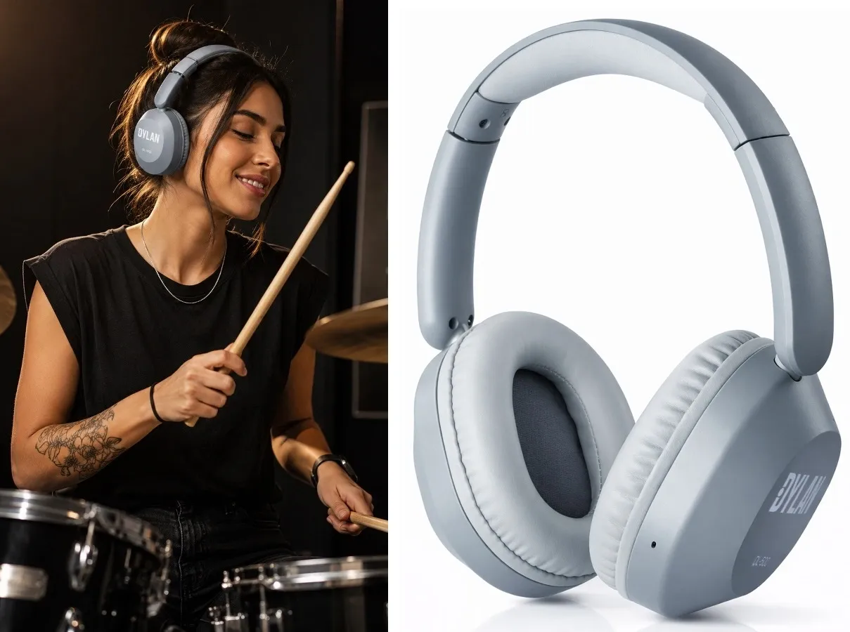 Fone de Ouvido Dylan Celebrate DL-500 Bluetooth Cinza com microfone HD e muito conforto